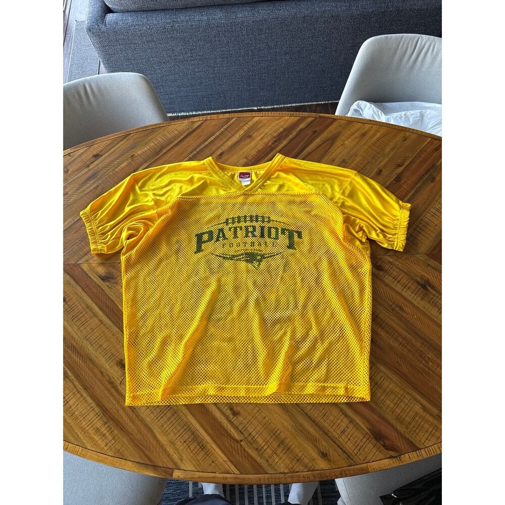 Patriots Rawlings Mesh Football Practice Jersey 2XL Yellow Green Logo Adult XXL